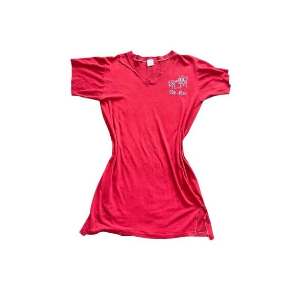 Vintage 1980s Ole Miss Red Sleep Shirt – Size M - Picture 1 of 9